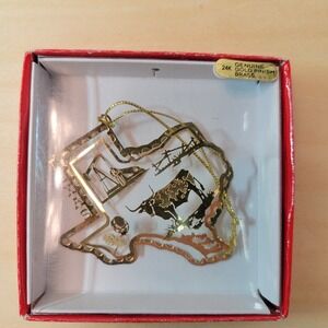 Nation's Treasures Texas‎ Ornament 24K Gold Finish Brass Collectible